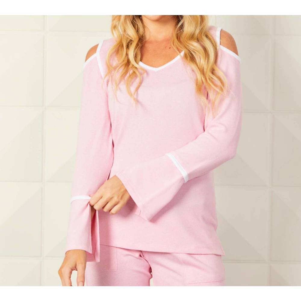 NEW FRENCH KYSS cold shoulder top in blush